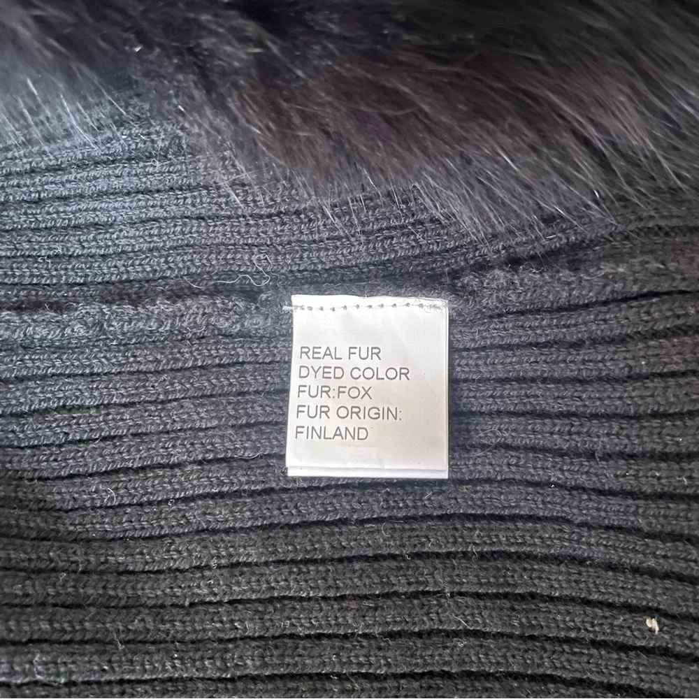 Caruana Real Fox Fur Open Vest Women Black (Size M) - Picture 7 of 9